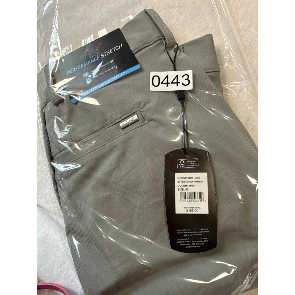 Greg Norman Golf Shorts men size 42 Grey Performance Stretch UPF Protection NWT - Picture 8 of 8